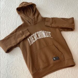 Abercrombie & Fitch Kids Brown Sweatshirt Relaxed Fit Hoodie Pocket Size 9/10